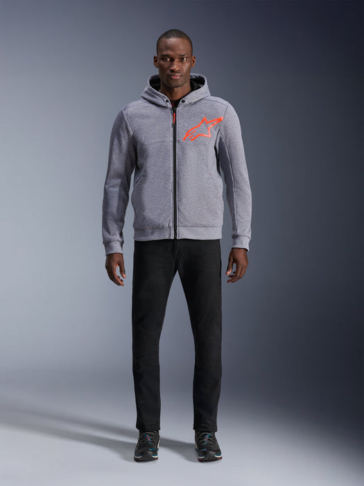 ALPINESTARS CHROME v2 SPORT HOODIES 2026 in Heather Gray/Fluo Red