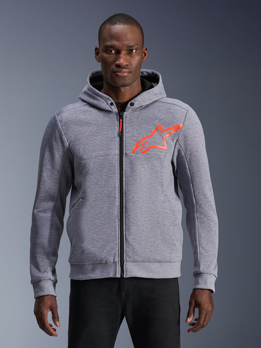 ALPINESTARS CHROME v2 SPORT HOODIES 2026 in Heather Gray/Fluo Red