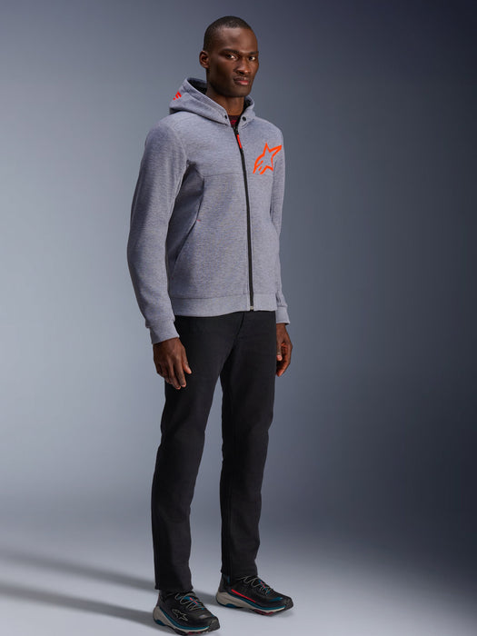 ALPINESTARS CHROME v2 SPORT HOODIES 2026 in Heather Gray/Fluo Red