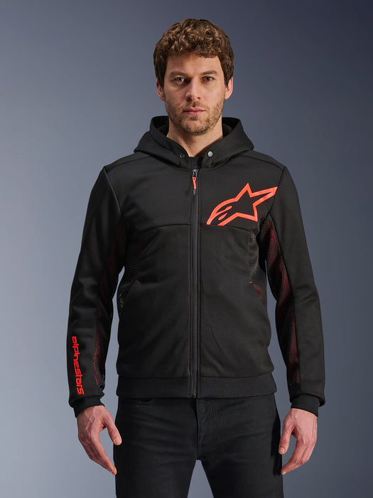 ALPINESTARS CHROME AIR HOODIES 2026 in Black/Fluo Red