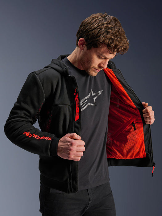 ALPINESTARS CHROME AIR HOODIES 2026 in Black/Fluo Red