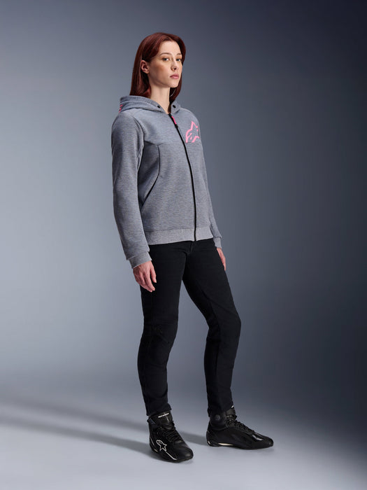 ALPINESTARS STELLA CHROME v2 SPORT HOODIES 2026 in Heather Gray/Fluo Pink