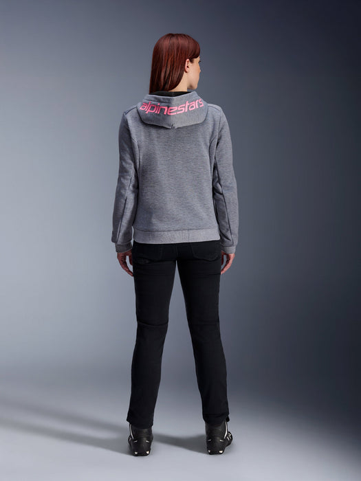 ALPINESTARS STELLA CHROME v2 SPORT HOODIES 2026 in Heather Gray/Fluo Pink