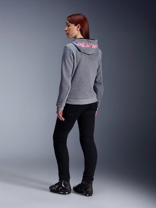 ALPINESTARS STELLA CHROME v2 SPORT HOODIES 2026 in Heather Gray/Fluo Pink