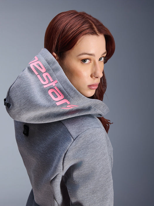 ALPINESTARS STELLA CHROME v2 SPORT HOODIES 2026 in Heather Gray/Fluo Pink