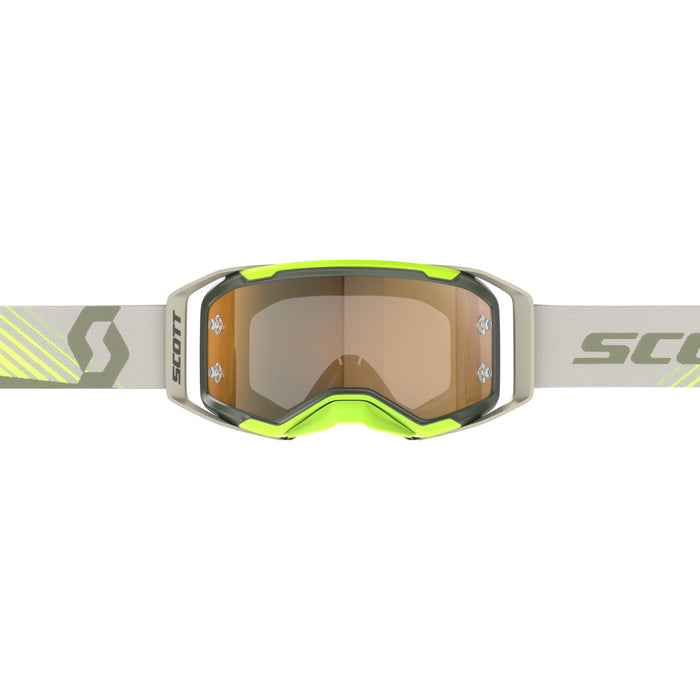 Scott PROSPECT 2.0 AMP Goggles 2025 in Khaki Green/Neon Yellow - Gold Chrome Works