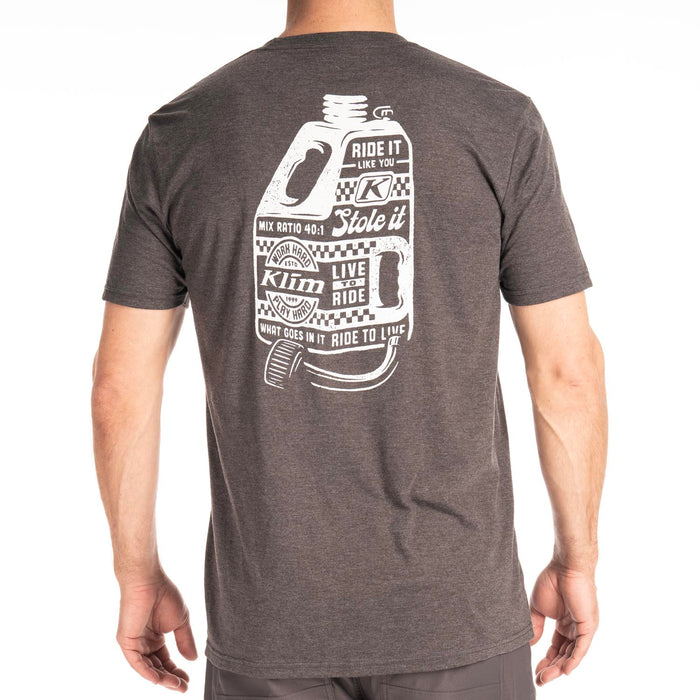 KLIM LIVE TO RIDE TRI-BLEND TEE 2025 in Heathered Charcoal - White