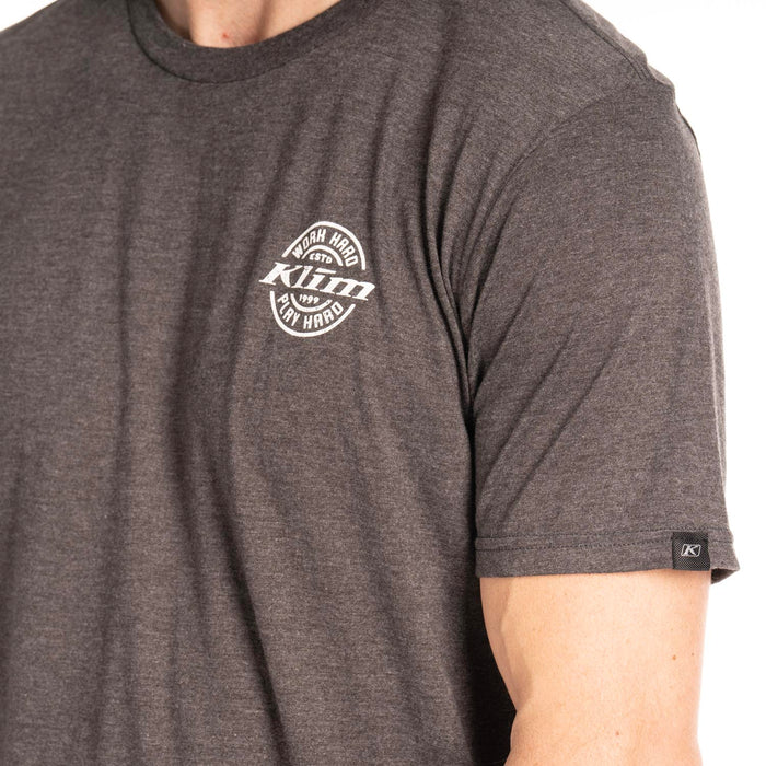 KLIM LIVE TO RIDE TRI-BLEND TEE 2025 in Heathered Charcoal - White