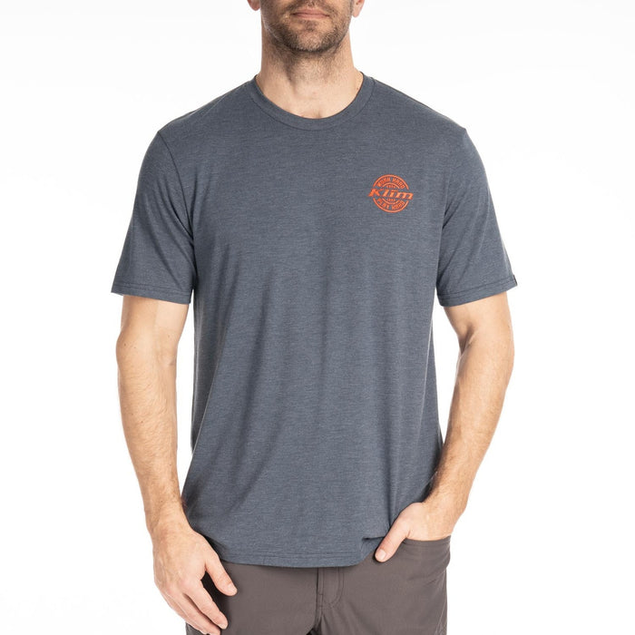 KLIM LIVE TO RIDE TRI-BLEND TEE 2025 in Navy Frost - Strike Orange