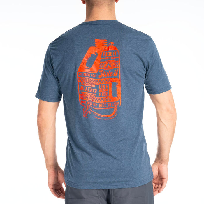 KLIM LIVE TO RIDE TRI-BLEND TEE 2025 in Navy Frost - Strike Orange