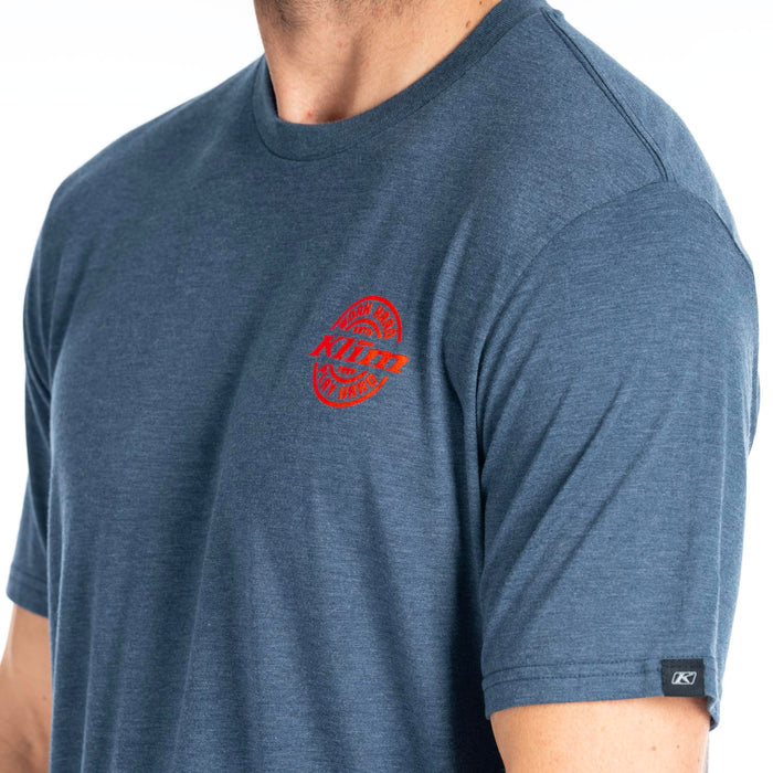 KLIM LIVE TO RIDE TRI-BLEND TEE 2025 in Navy Frost - Strike Orange
