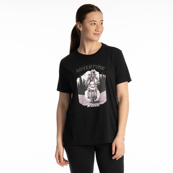 KLIM WOMENS ADVENTURE TRI-BLEND TEE 2026 in Black - Wisteria