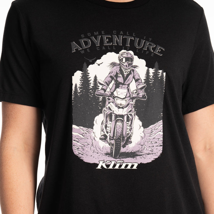 KLIM WOMENS ADVENTURE TRI-BLEND TEE 2026 in Black - Wisteria