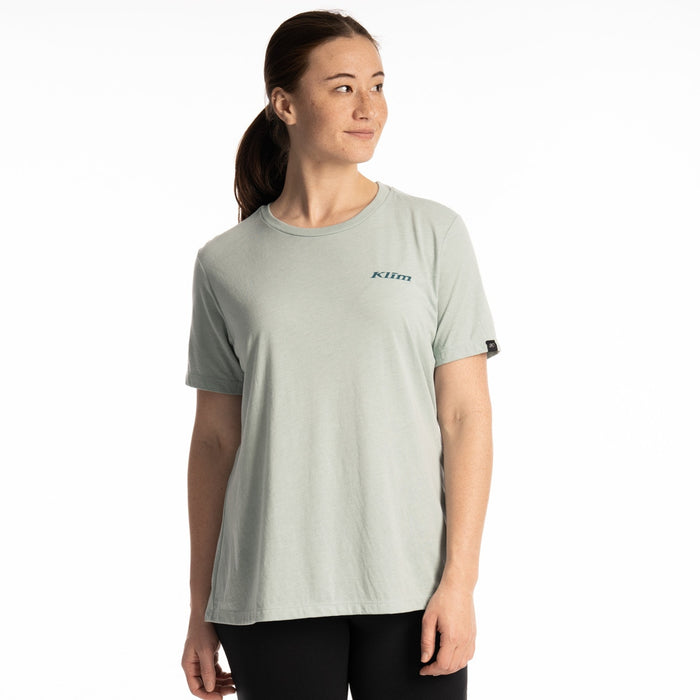 KLIM CANYON WOMEN'S TRI-BLEND TEE 2025 in Dusty Blue - Deep Lagoon