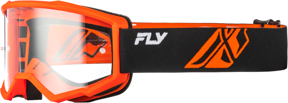 FLY RACING FOCUS GOGGLES - YOUTH 2026 in Black/Orange w/ Clear Lens
