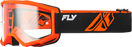FLY RACING FOCUS GOGGLES - YOUTH 2026 in Black/Orange w/ Clear Lens