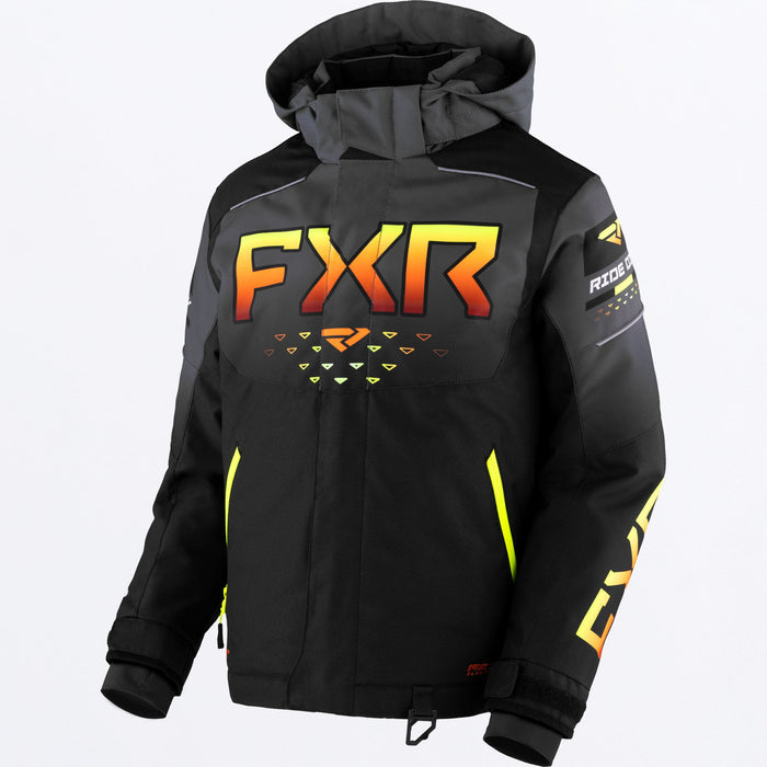 FXR Helium Youth Jacket in Black/Charcoal/Inferno