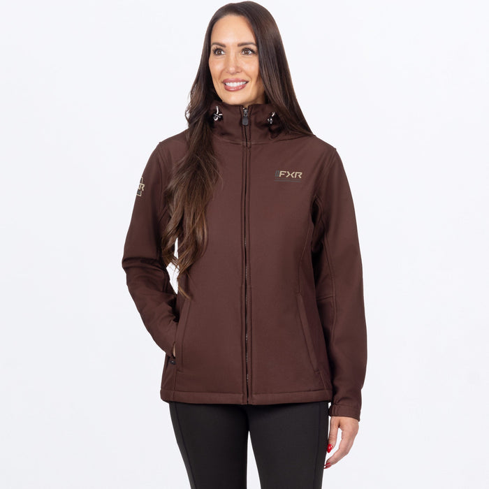 FXR WOMEN'S HYDROGEN SOFTSHELL JACKET in Dark Cedar/Sand