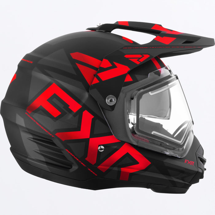 FXR Torque X Team Helmet With E-shield And Sun Shade in Black/Red