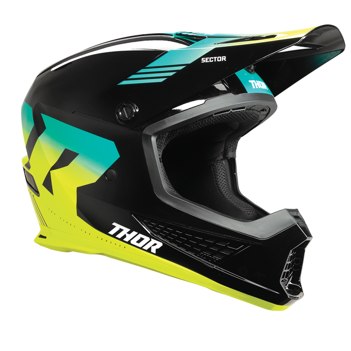 Thor Sector 2 Carve Helmet 2025 in Black/Acid
