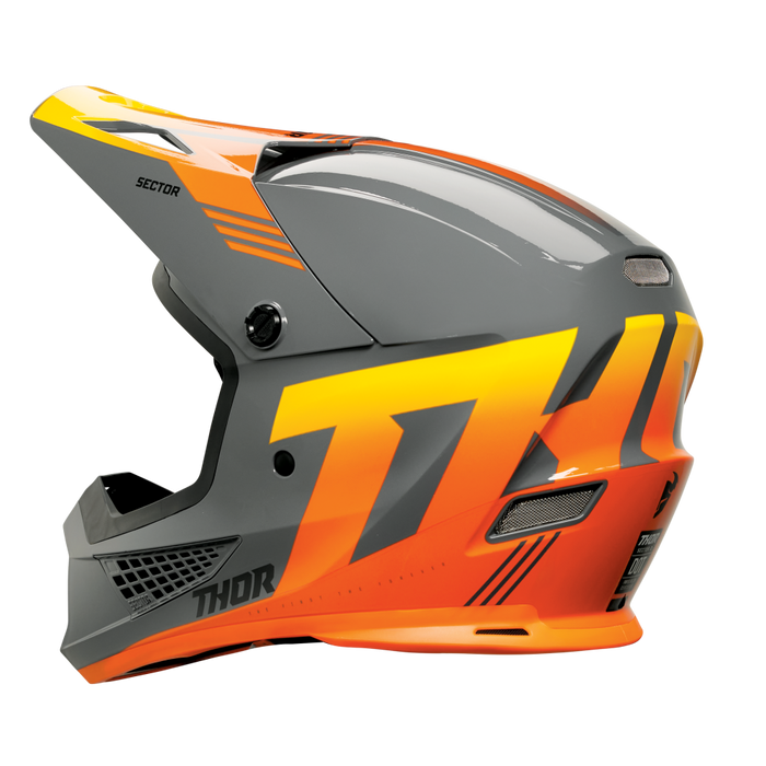 Thor Sector 2 Carve Helmet in Charcoal/Orange