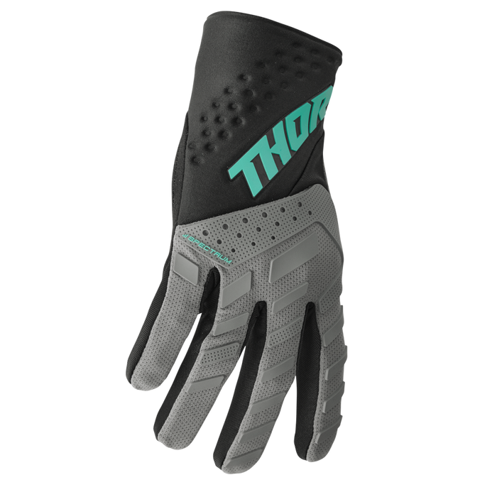 Thor Youth Spectrum Gloves in Gray/Black/Mint 2022