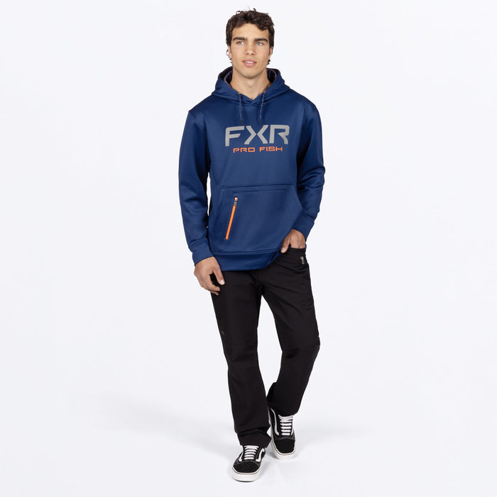 FXR PRO FISH TECH PULLOVER HOODIE in Midnight/Orange