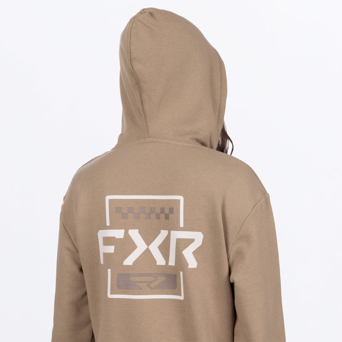 FXR WOMEN'S MITERED COTTON PULLOVER HOODIE in Canvas/Sand