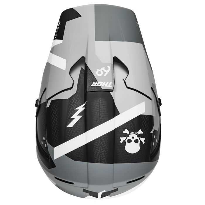 Thor Reflex Sport Carbon Brave Helmet in Gray/White