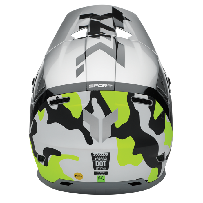 Thor Reflex Sport Riot Helmet in Gray/Acid