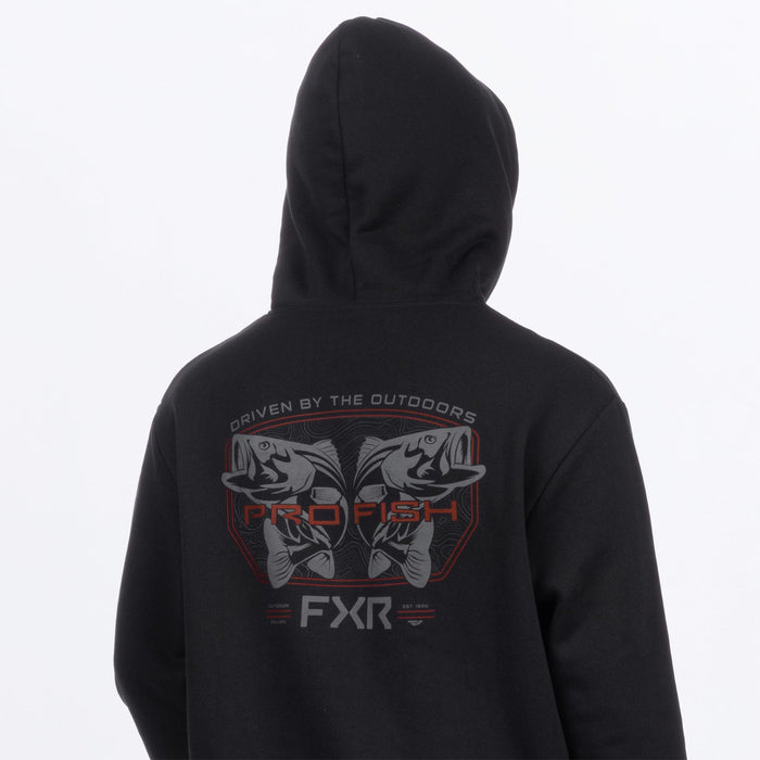 FXR BASS COTTON PULLOVER HOODIE 2025 - Black/Oxblood