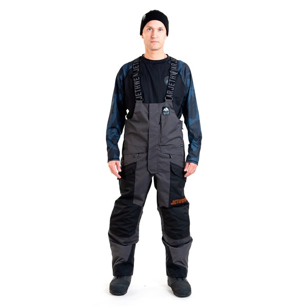 JETHWEAR TREELINE BIB MEN'S SHELL PANTS 2025 - Black/Iron/Orange