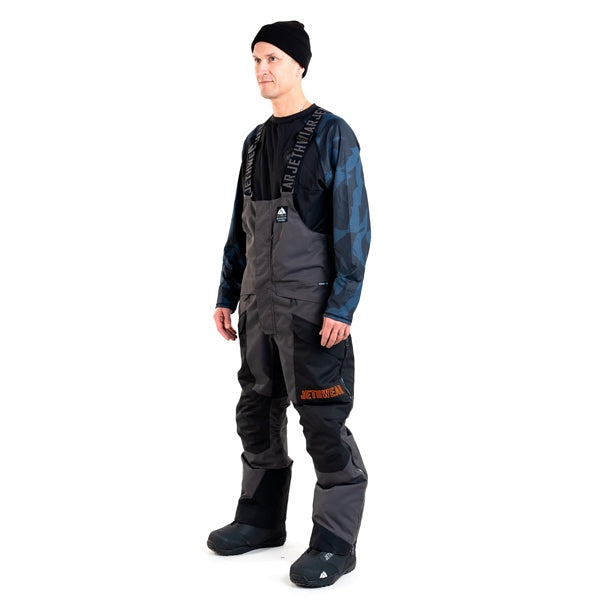 JETHWEAR TREELINE BIB MEN'S SHELL PANTS 2025 - Black/Iron/Orange