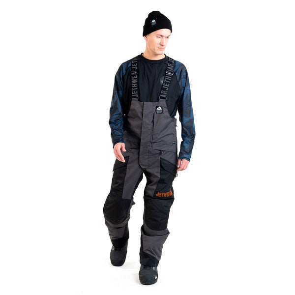 JETHWEAR TREELINE BIB MEN'S SHELL PANTS 2025 - Black/Iron/Orange