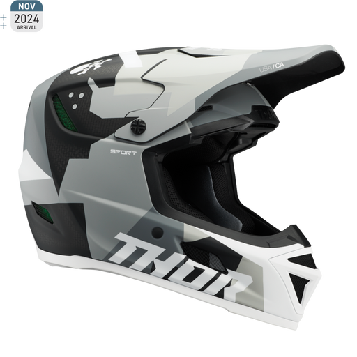 Thor Reflex Sport Carbon Brave Helmet in Gray/White