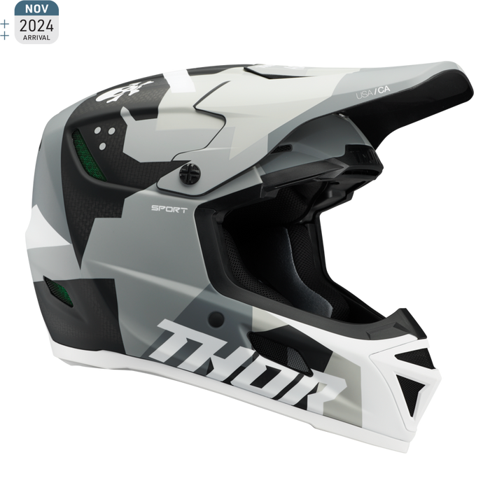 Thor Reflex Sport Carbon Brave Helmet in Gray/White