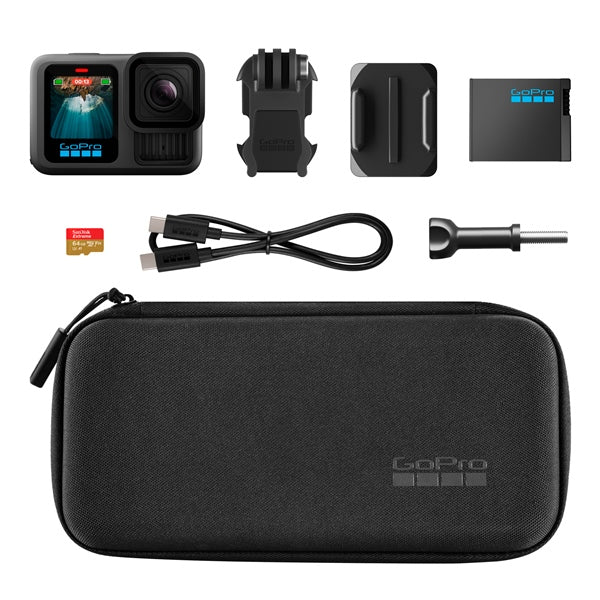GOPRO HERO13 BLACK CAMERA BUNDLE WITH MICROSD CARD AND CASE 2025