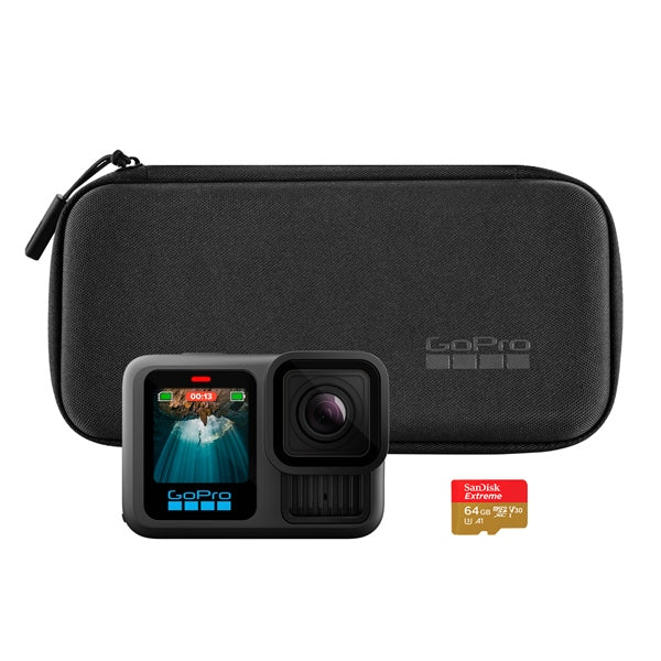 GOPRO HERO13 BLACK CAMERA BUNDLE WITH MICROSD CARD AND CASE 2025