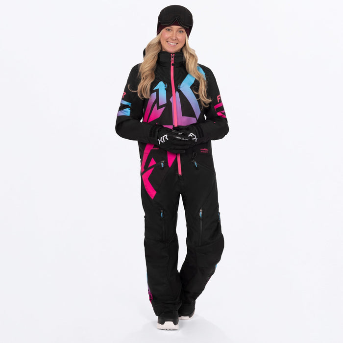 FXR Women's Cold Cross CX F.A.S.T.™ Monosuit in Black/Razz-Blue Fade
