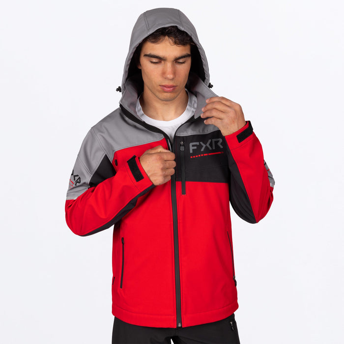 FXR ASCEND SOFTSHELL JACKET in Red/Ti