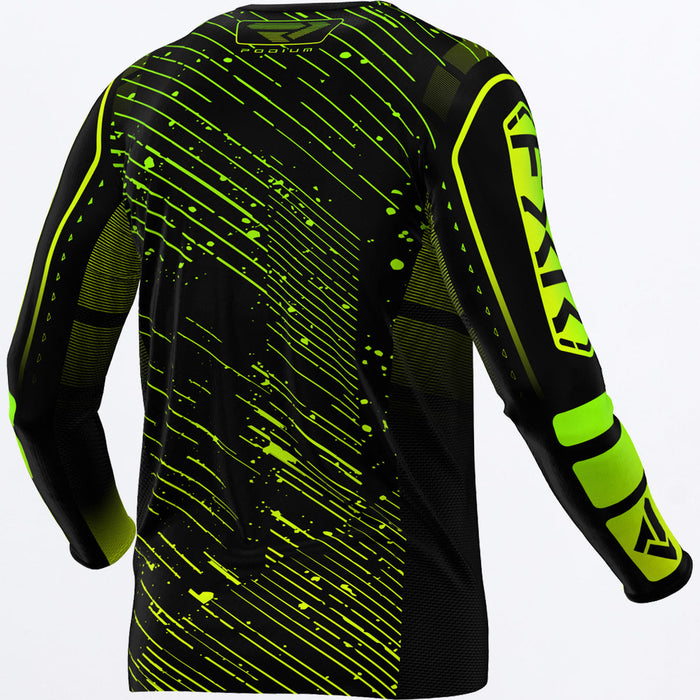 FXR PODIUM YOUTH JERSEY 2025 in Black/HiVis/Lime