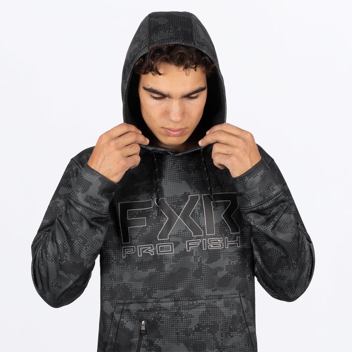 FXR PRO FISH TECH PULLOVER HOODIE 2025 - Black Drift Camo