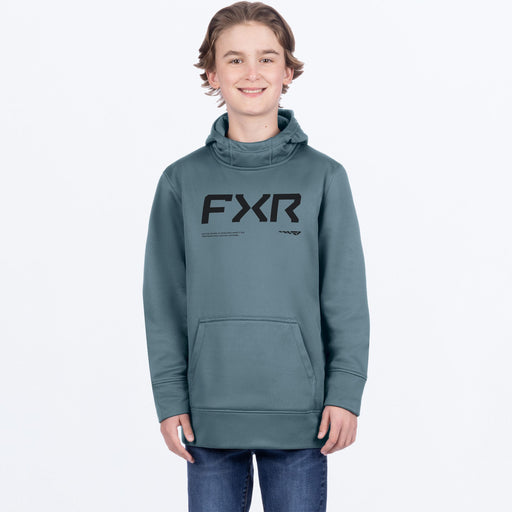 FXR YOUTH HYDROGEN TECH PULLOVER HOODIE 2025 - Steel