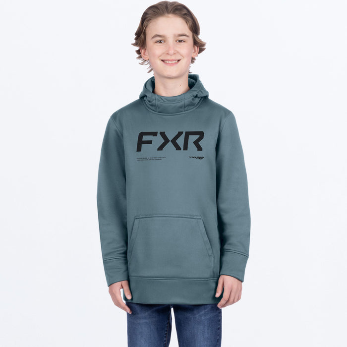 FXR YOUTH HYDROGEN TECH PULLOVER HOODIE 2025 - Steel