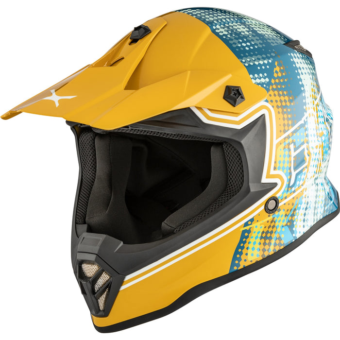 CKX TX019Y GLEAM YOUTH HELMET 2025 - Glossy Gold/Teal