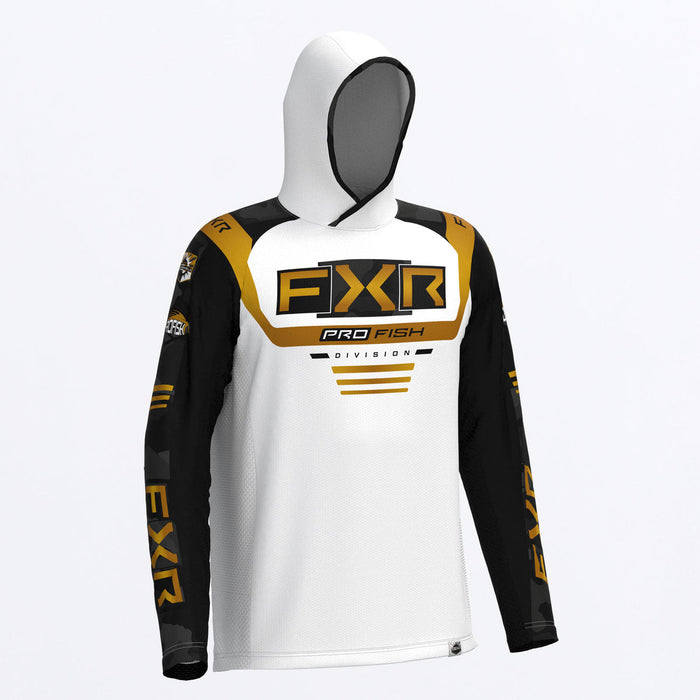 FXR TOURNAMENT AIR UPF PULLOVER HOODIE 2025 in Black Camo/White