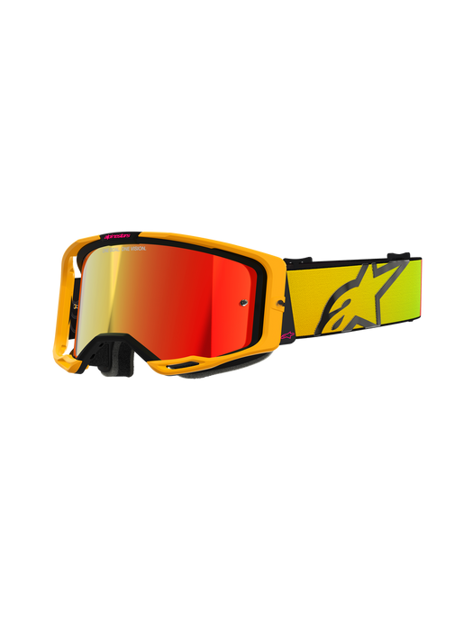 ALPINESTARS VISION 8 GOGGLES in Corp yellow/ pink Mirror red 
