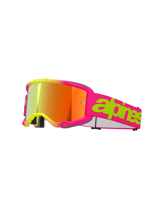 ALPINESTARS VISION 5 GOGGLES in Wordmark pink/yellow - Mirror red