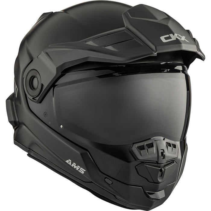 CKX MISSION AMS SOLID HELMET 2025 - Matte Black - Double Smoke Lens