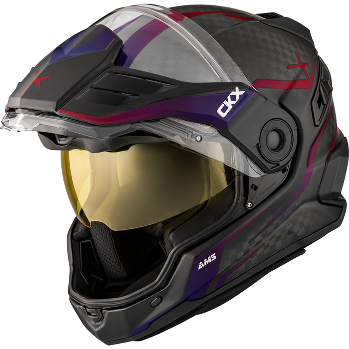 CKX MISSION AMS CARBON FURY HELMET - Matte Scarlet/Twilight